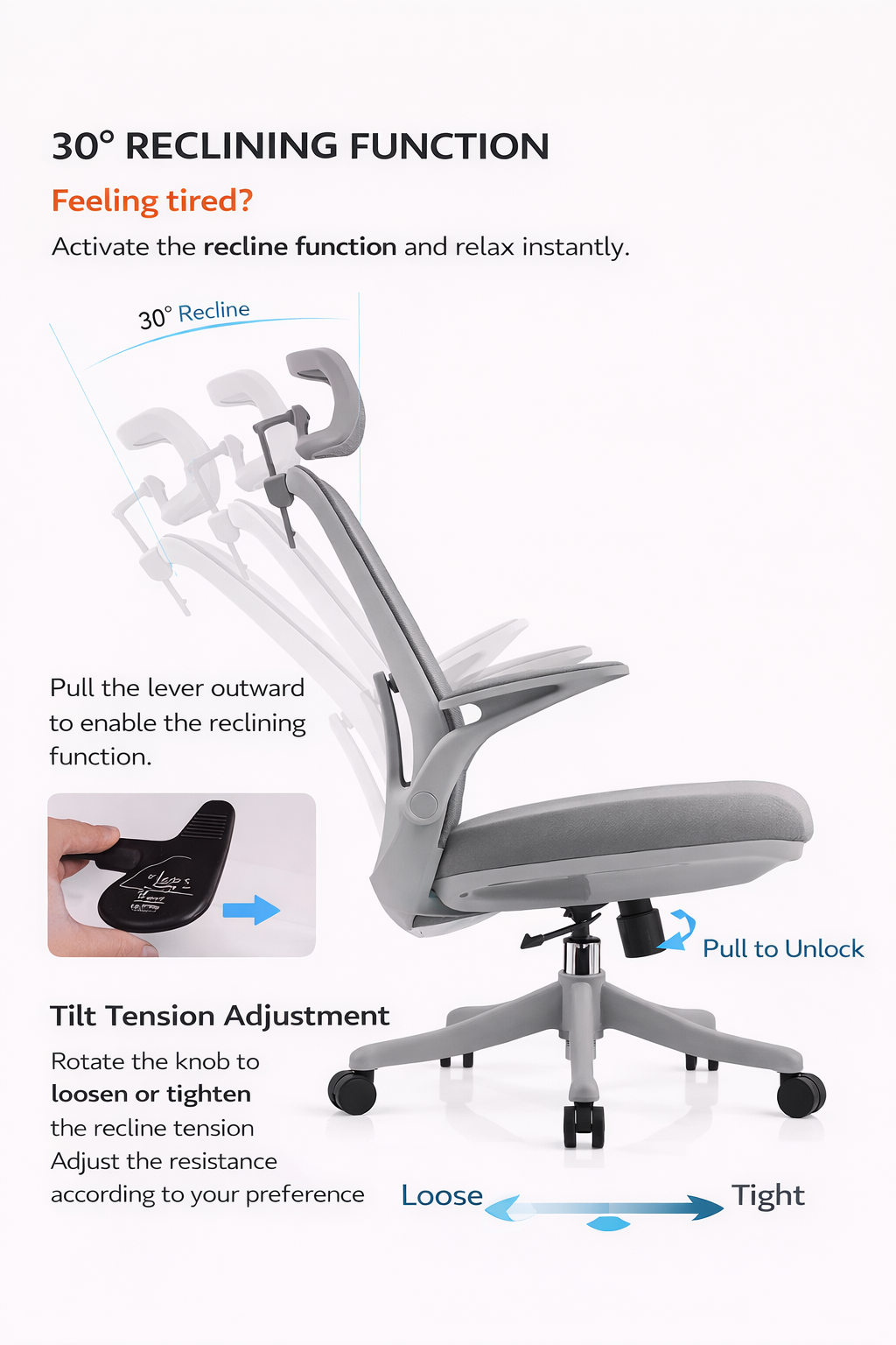 Ergonomic Mesh Office Chair with Adjustable Headrest & Lumbar Support