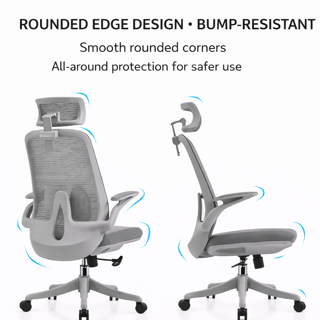 Ergonomic Mesh Office Chair with Adjustable Headrest & Lumbar Support