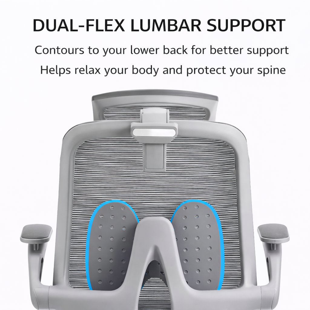 Ergonomic Mesh Office Chair with Adjustable Headrest & Lumbar Support
