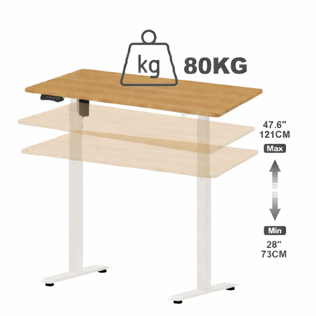 👉Free Installation👈 Electric Adjustable Standing Desk (25mm) – MDF Laminated Board Height Adjustable Table (White / Black / Oak / Walnut) | Multiple Sizes