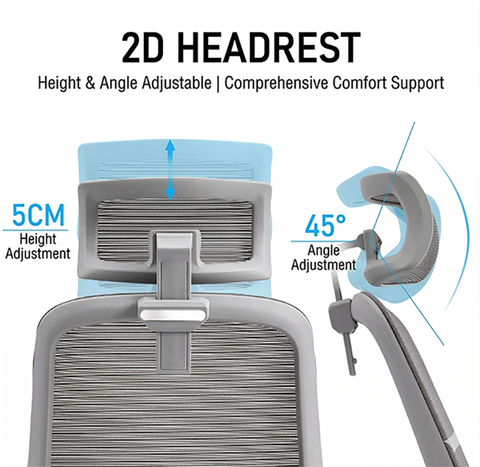 Ergonomic Mesh Office Chair with Adjustable Headrest & Lumbar Support