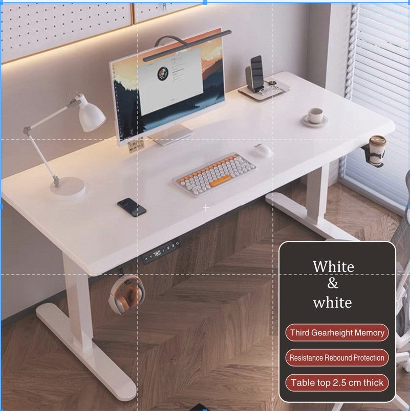 👉Free Installation👈 Electric Adjustable Standing Desk (25mm) – MDF Laminated Board Height Adjustable Table (White / Black / Oak / Walnut) | Multiple Sizes