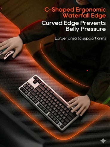 👉Free Installation👈Smart Gaming Table | Electric Adjustable Height Desk | Carbon Fibre Tabletop | Computer Desk - Curved front edge – more comfortable for arms