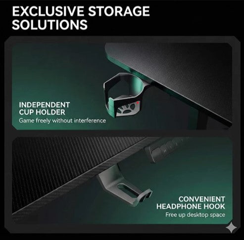 👉Free Installation👈Smart Gaming Table | Electric Adjustable Height Desk | Carbon Fibre Tabletop | Computer Desk - Curved front edge – more comfortable for arms